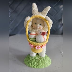 Vintage Department 56 Snowbunnies "A Surprise In My Basket"